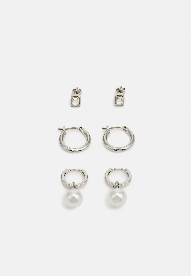 Zign UNISEX 3 PACK - Ohrringe - Silver-coloured 3 Zign UNISEX 3 PACK - Ohrringe - Silver-coloured