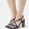 Zign LEATHER - High Heel Sandalette - Dark Blue